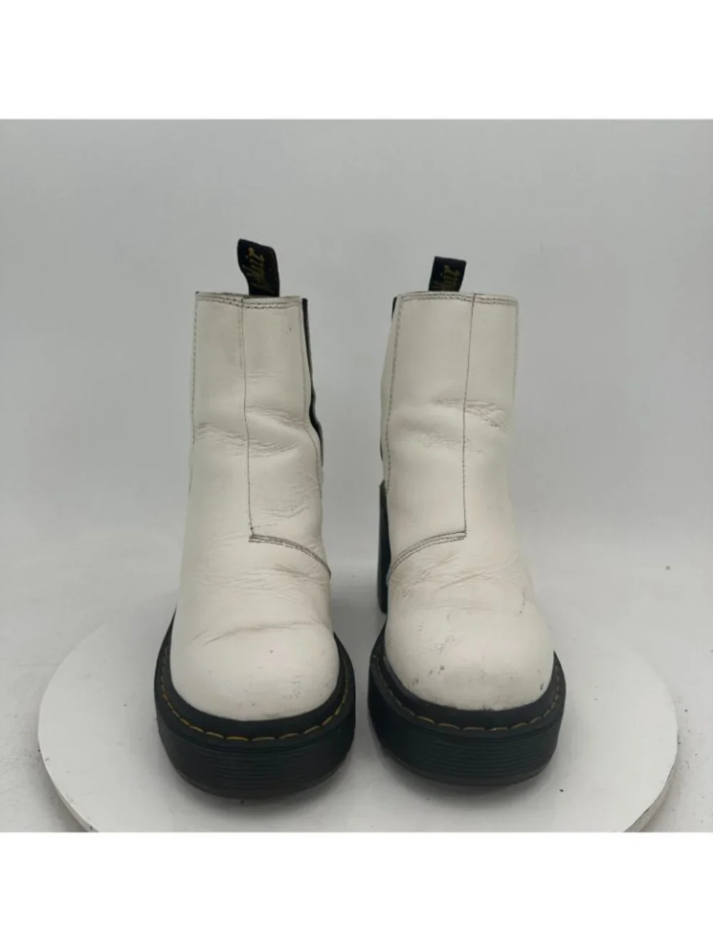 Dr. Martens Spence Women Size 5 White Leather Side Elastic Pump Chelsea Boot